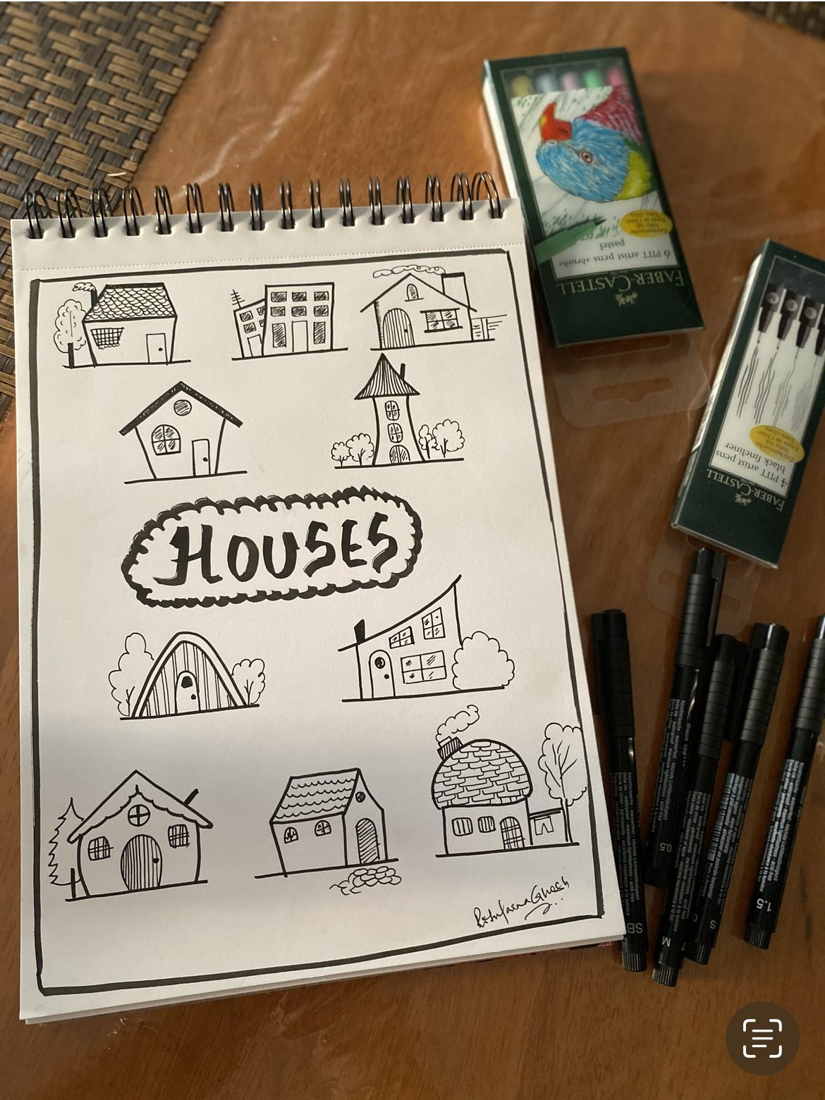 doodle of houses